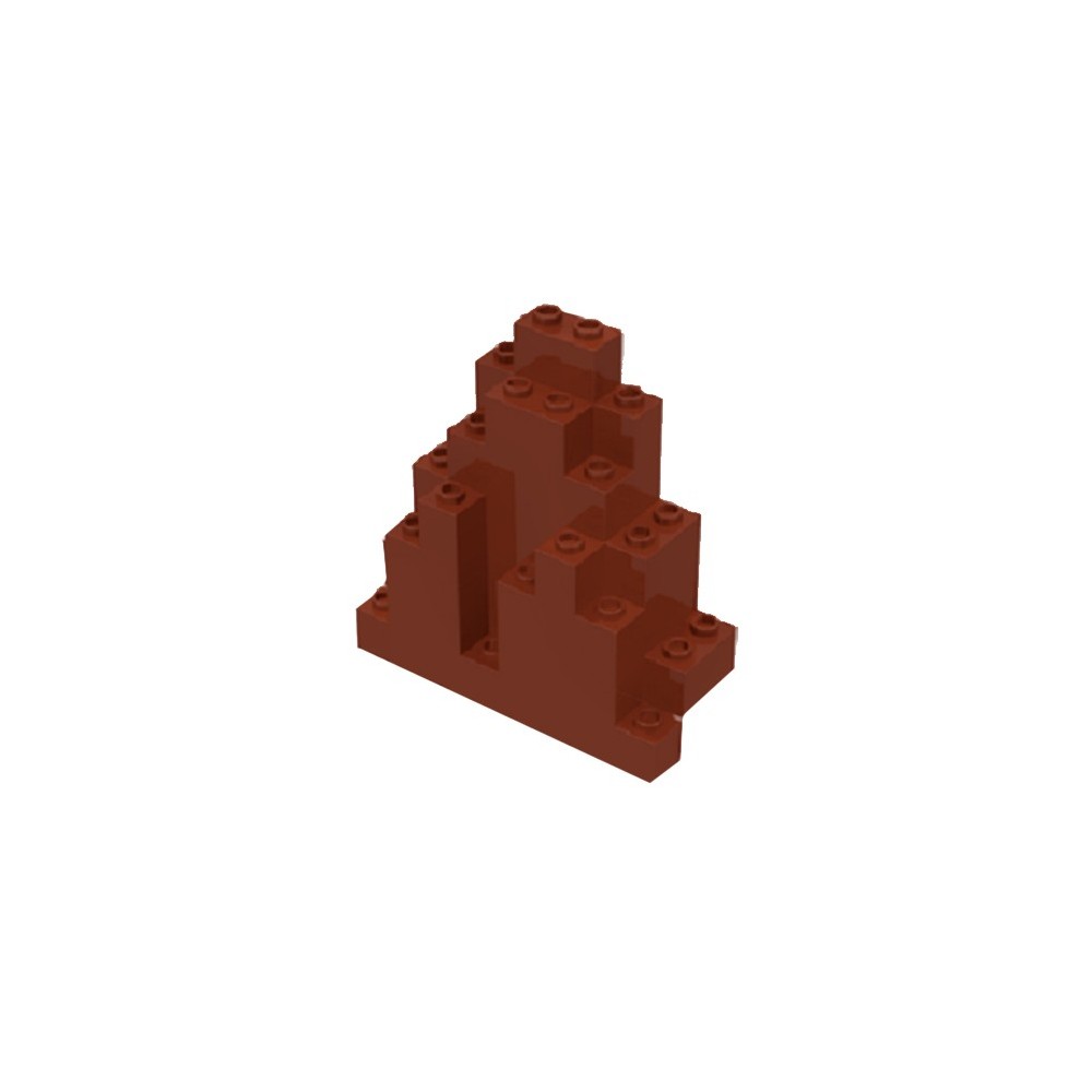 ROCK WALL 3x8x7 TRIANGULAR (LURP) REDDISH BROWN - LEGO PICK A BRICK WALLS (6083)  - 1