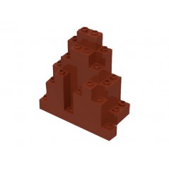 ROCK WALL 3x8x7 TRIANGULAR (LURP) REDDISH BROWN - LEGO PICK A BRICK WALLS (6083)  - 1