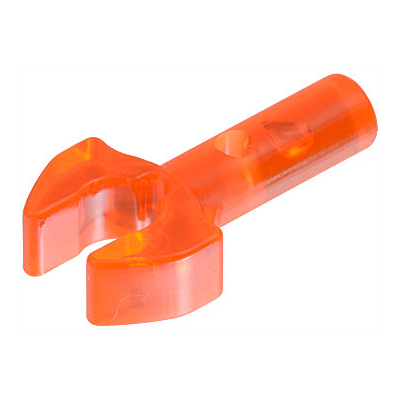 LEGO PIEZA HERRAMIENTA - Barra 1L con Clip Garra Mecánica, Bordes Cortados y Agujero Lateral NARANJA NEON TRANS-CLEAR  - 1