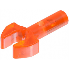 LEGO PIEZA HERRAMIENTA - Barra 1L con Clip Garra Mecánica, Bordes Cortados y Agujero Lateral NARANJA NEON TRANS-CLEAR  - 1