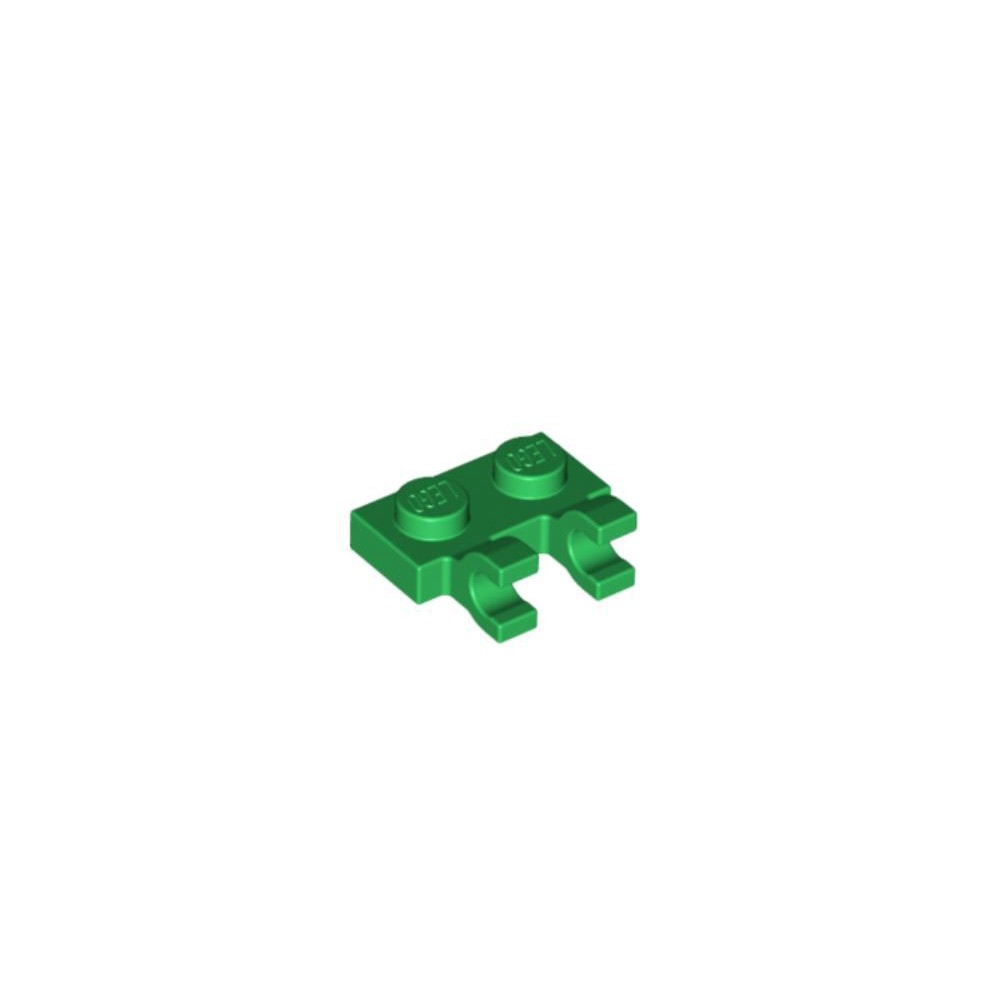 Plate Modified 1x2 with 2 U Clips - Verde (4556159)  - 1