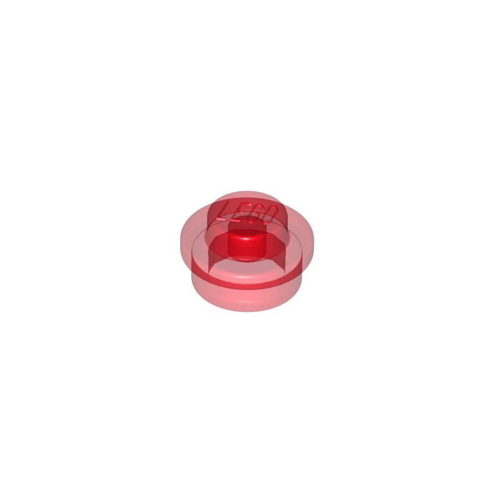 Plate 1x1 Round - Rojo transparente (6208450)  - 1