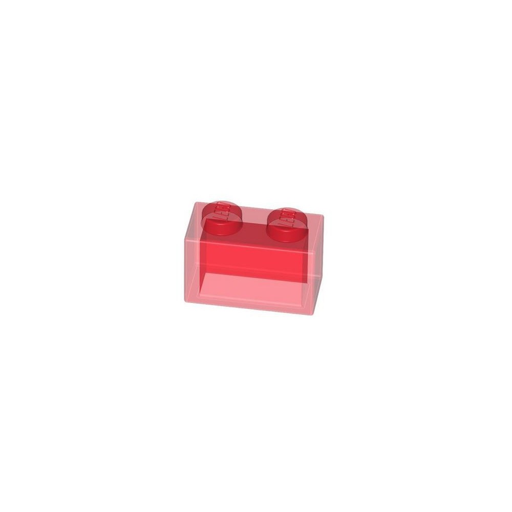 Brick 1x2 W/O PIN - Rojo transparente (6244905)  - 1