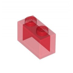 Brick 1x2 W/O PIN - Rojo transparente (6244905)  - 2