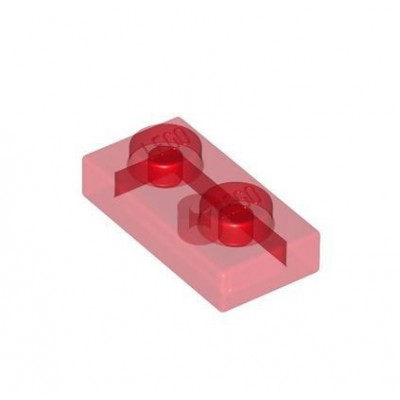 Plate 1x2 - Rojo transparente (6240212)  - 2