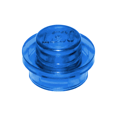 Plate Round 1x1 - Azul transparente (6240214)  - 1