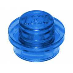 Plate Round 1x1 - Azul transparente (6240214)  - 1