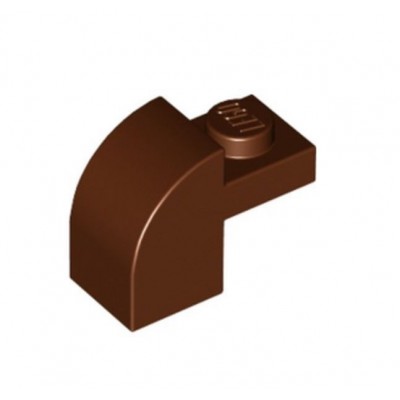 Slope, Curved 2 x 1 x 1 1/3 with Recessed Stud - Marrón Rojizo (6335567)  - 1