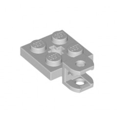 Plate Modified 2 x 2 with Tow Ball Socket,Flattened with Holes and Axle Hole in Center - Gris Piedra Claro (6273227)  - 1