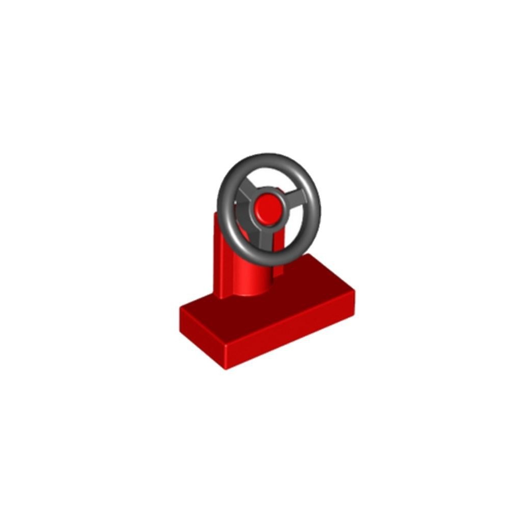 Soporte de dirección 1x2 con volante negro - Rojo (9552)  - 1