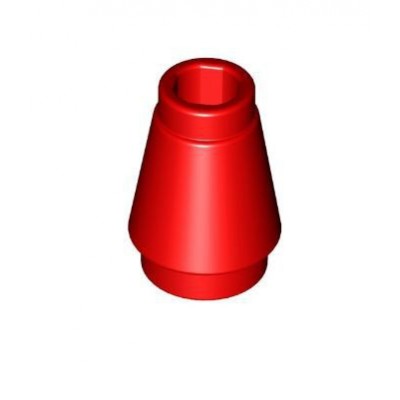 Cone 1x1 with Top Groove - Rojo (4529234)  - 1
