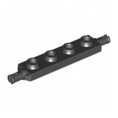 Plate Modified 1x4 with Wheels Holder - NEGRO (292626)  - 1