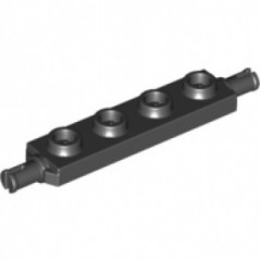 Plate Modified 1x4 with Wheels Holder - NEGRO (292626)  - 1