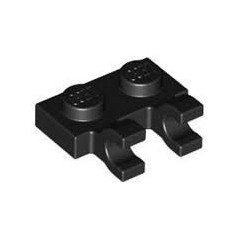 Plate Modified 1x2 with 2 Open O Clips - NEGRO (6310268)  - 1