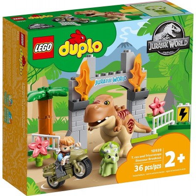 T.REX AND TRICERATOPS DINOSAUR BREAKOUT - LEGO DUPLO 10939  - 1