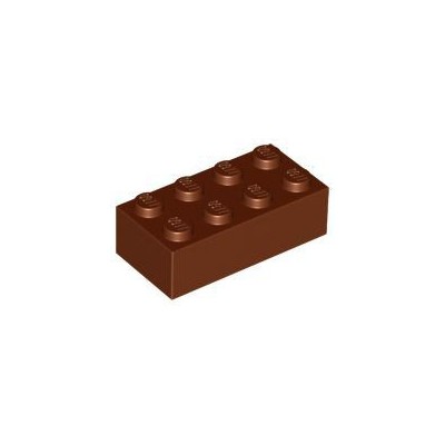 LEGO PIEZA BRICK 2X4 - REDDISH BROWN X10  - 1
