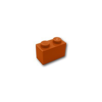 LEGO PIEZA BRICK 1X2 - DARK ORANGE X10  - 1