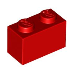 LEGO PIEZA BRICK 1X2 - RED X10  - 1