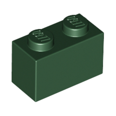 LEGO PIEZA BRICK 1X2 - DARK GREEN X10  - 1