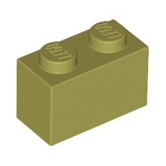 LEGO PIEZA BRICK 1X2 - OLIVE GREEN X10  - 1
