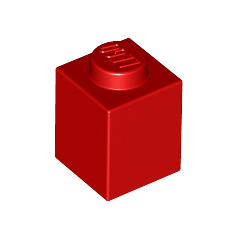 LEGO PIEZA BRICK 1X1 - RED X10  - 1