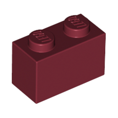 LEGO PIEZA BRICK 1X2 - DARK RED X10  - 1