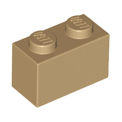 LEGO PIEZA BRICK 1X2 - DARK TAN X10  - 1