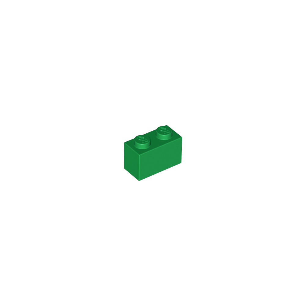 LEGO PIEZA BRICK 1X2 - GREEN X10  - 1
