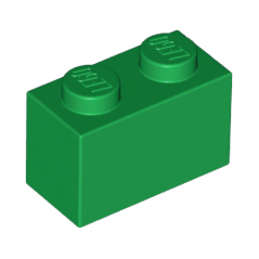 LEGO PIEZA BRICK 1X2 - GREEN X10  - 1
