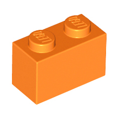 LEGO PIEZA BRICK 1X2 - ORANGE X10  - 1