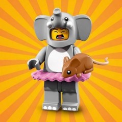 CHICA CON DISFRAZ DE ELEFANTE - MINIFIGURA LEGO SERIE 18 (col18-1)  - 1